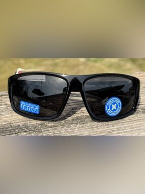 😎 NWT New Hurley Blackout Polarized Sunglasses Shiny Black